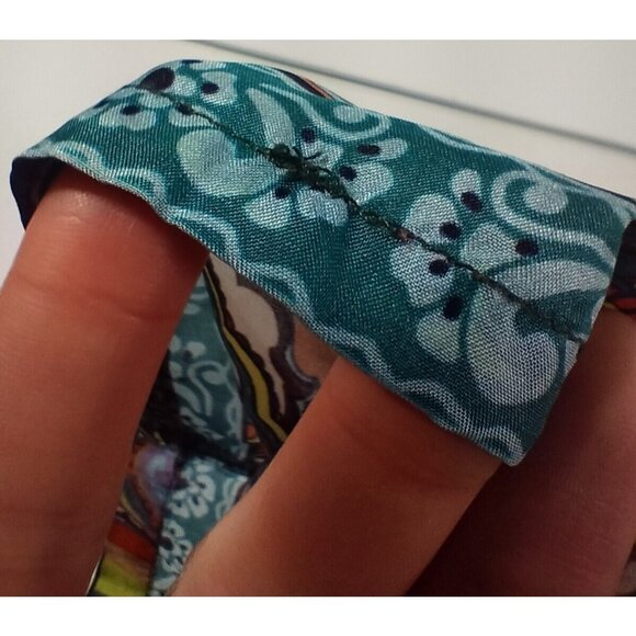 Johnny Was Size Small Multicolor Oversized Floral Silk Blouse Patchwork Boho - Picture 5 of 9